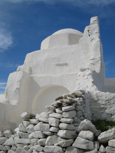 melted church oddly-shaped small white church