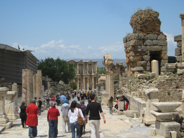 View toward the Ocean looking down the grand boulevard, library of celsus