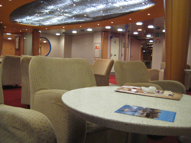 Blue Star Ferries' Diagoras - lounge lights and couches