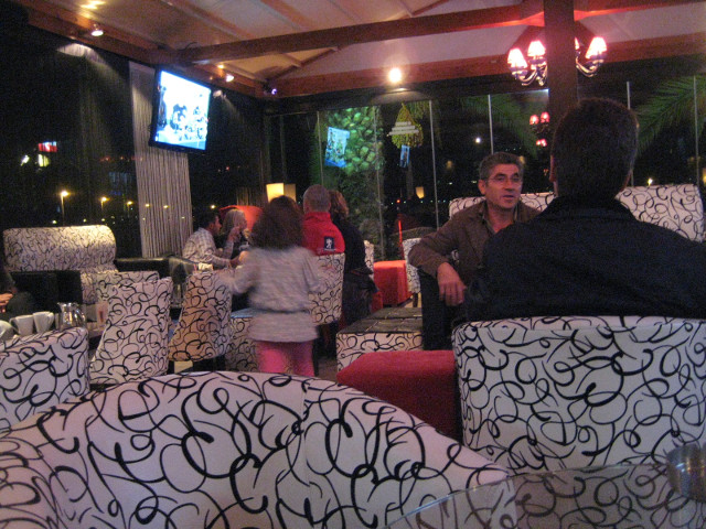 Xcite Cafe YA prefab bar annex by the waterfront. Comfy chairs