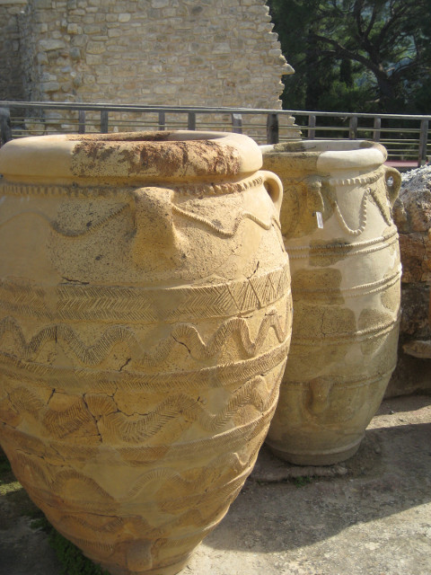 Jugs chest-high earthenware jars