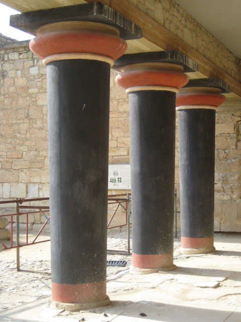 Three Columns yet more fresh painted columns