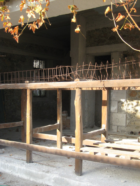 construction beams in front of indoor building site