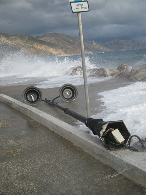 Ex Lamp Post lamp post blown over by storm