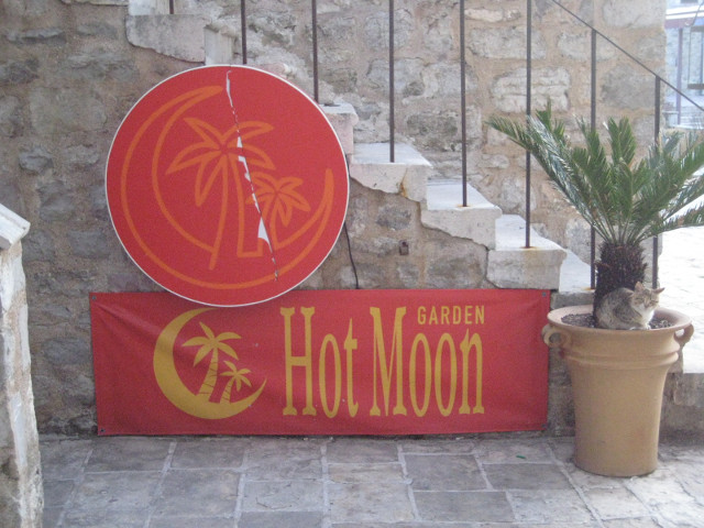 sign: Hot Moon, garden
