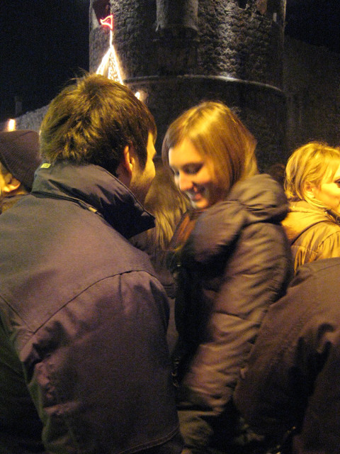 Snoggers of the near future young couple about to kiss