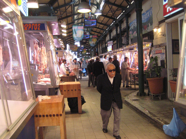 Agora - the meat market indoor corridor, many butcher stalls