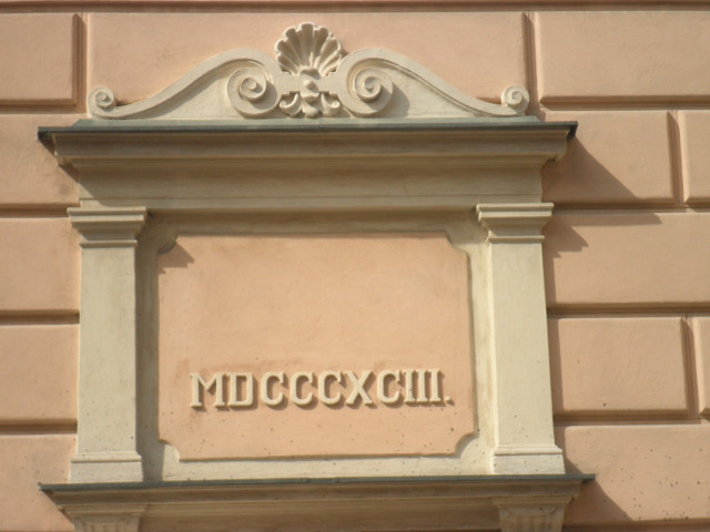Modern Times panel with roman date MDCCCXCIII